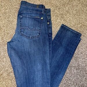 7 For All Mankind Dark Blue Straight Leg Jeans Roxanne